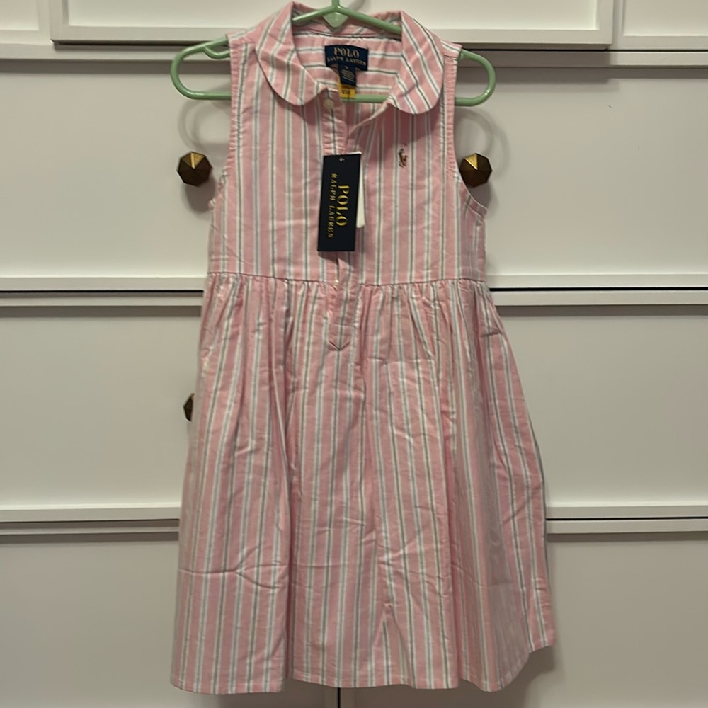 Striped cotton polo dress